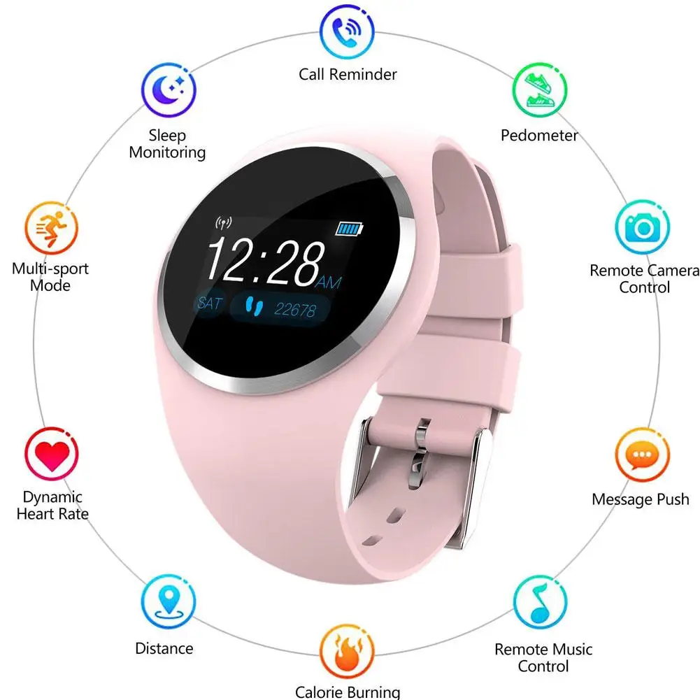 

Q1 Women Waterproof Bluetooth Fitness Tracker Smart Bracelet for Android iPhone