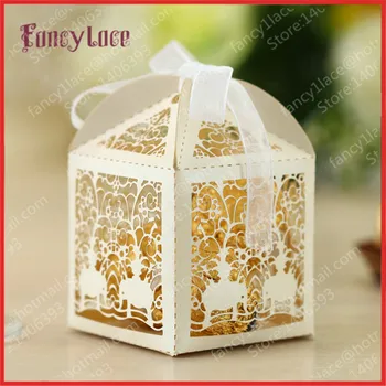 

Hot Sale Laser Cutting Indian Style Wedding Favor Candy Boxes Customized Elephant for Paper Wrapper/Party Decoration, 50PCS