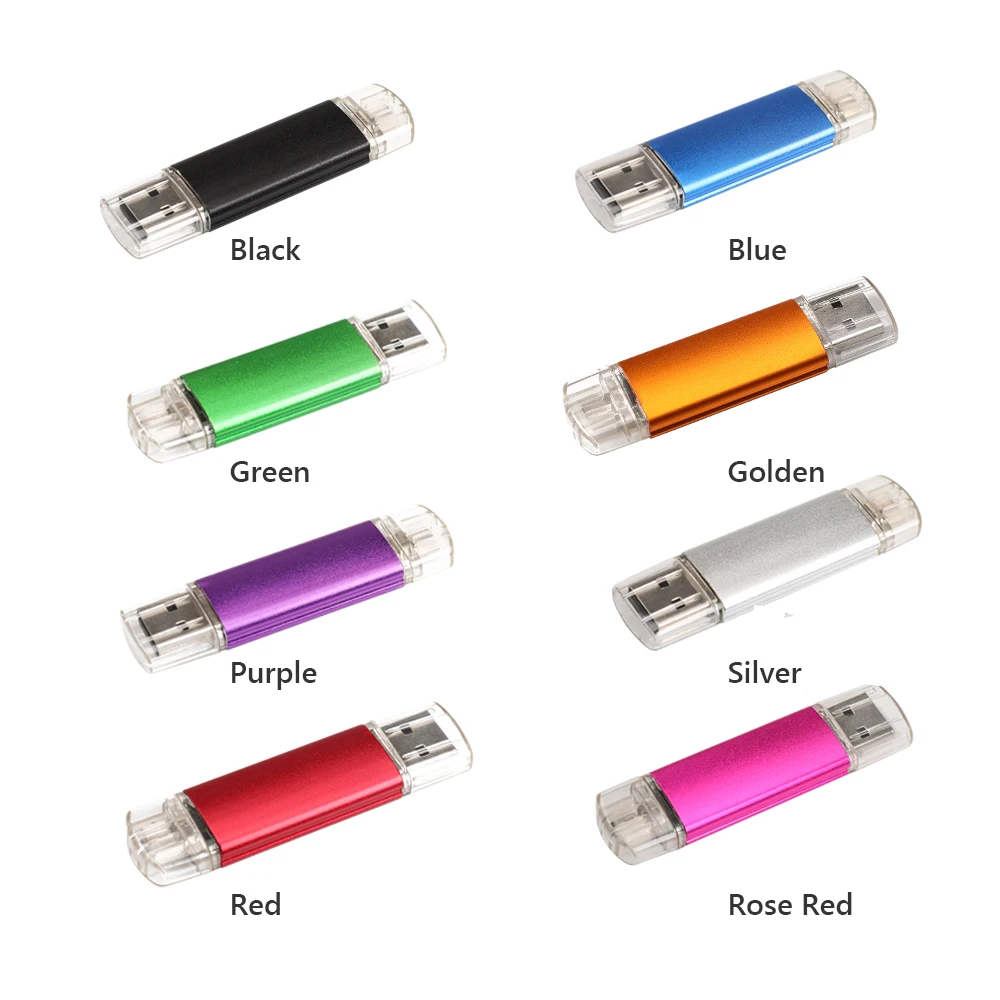 

USB 2.0 USB Flash Drive 32GB 16GB 8GB 4GB 2GB 1GB Micro USB Pen Drive Memory Stick U Disk with Caps for Computer Android Devices