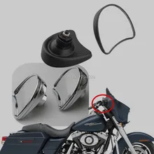Free Shipping Motorbike MirrorRearview Side Fairing Mount Mirrors Fit for Harley Davidson Street Glide Road King FLHX 96-13 New