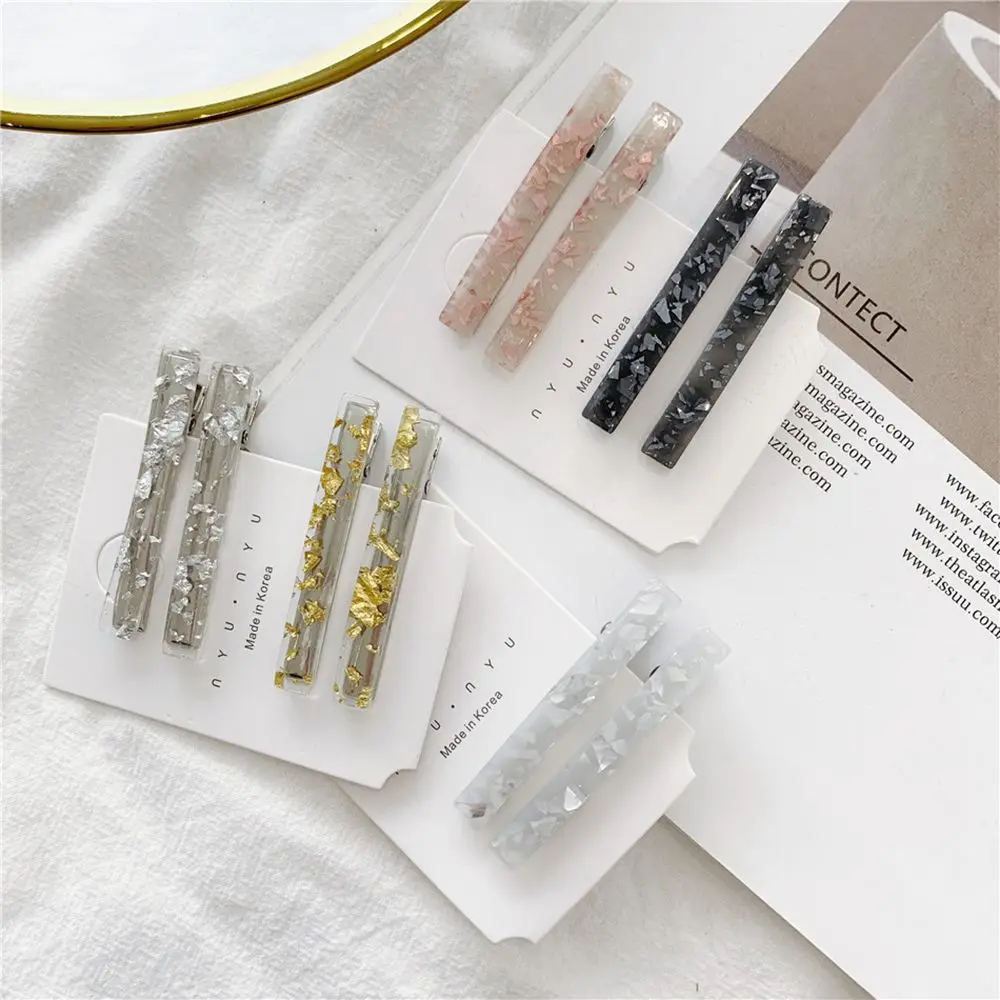 

1 Pair Korean Gold Foil Hairpin Acetate Hair Clip For Women Girls Barrettes Hair Accessories Gifts Hair styling Tools New Arrive
