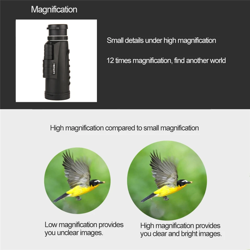 12X50 High-magnification High-definition Dual-focus Monocular Telescope Outdoor Sports Travel Hunting Telescope For Mobile Phone