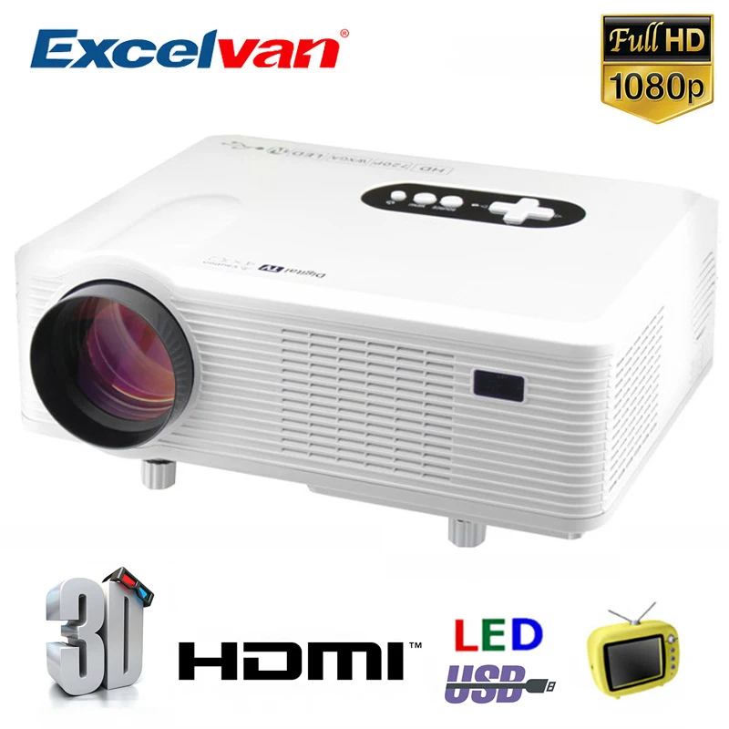 Prix pour Excelvan CL720D Projecteur Full HD Home Cinéma Projecteur 3000 lumen 1080 P HDMI/VGA/AV/DTV Multimédia LCD Proyector Prix pour Excelvan CL720D Projecteur Full HD Home Cinéma Projecteur 3000 lumen 1080 P HDMI/VGA/AV/DTV Multimédia LCD Proyector