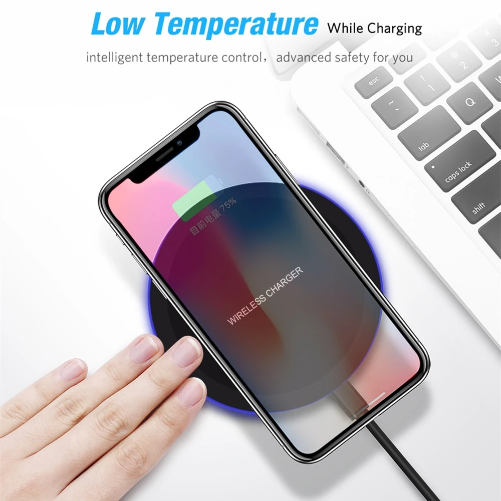 Беспроводное зарядное устройство DCAE QI для iPhone X 8 XS Max XR Samsung S10 S9 S8 Plus Xiaomi Mi 9