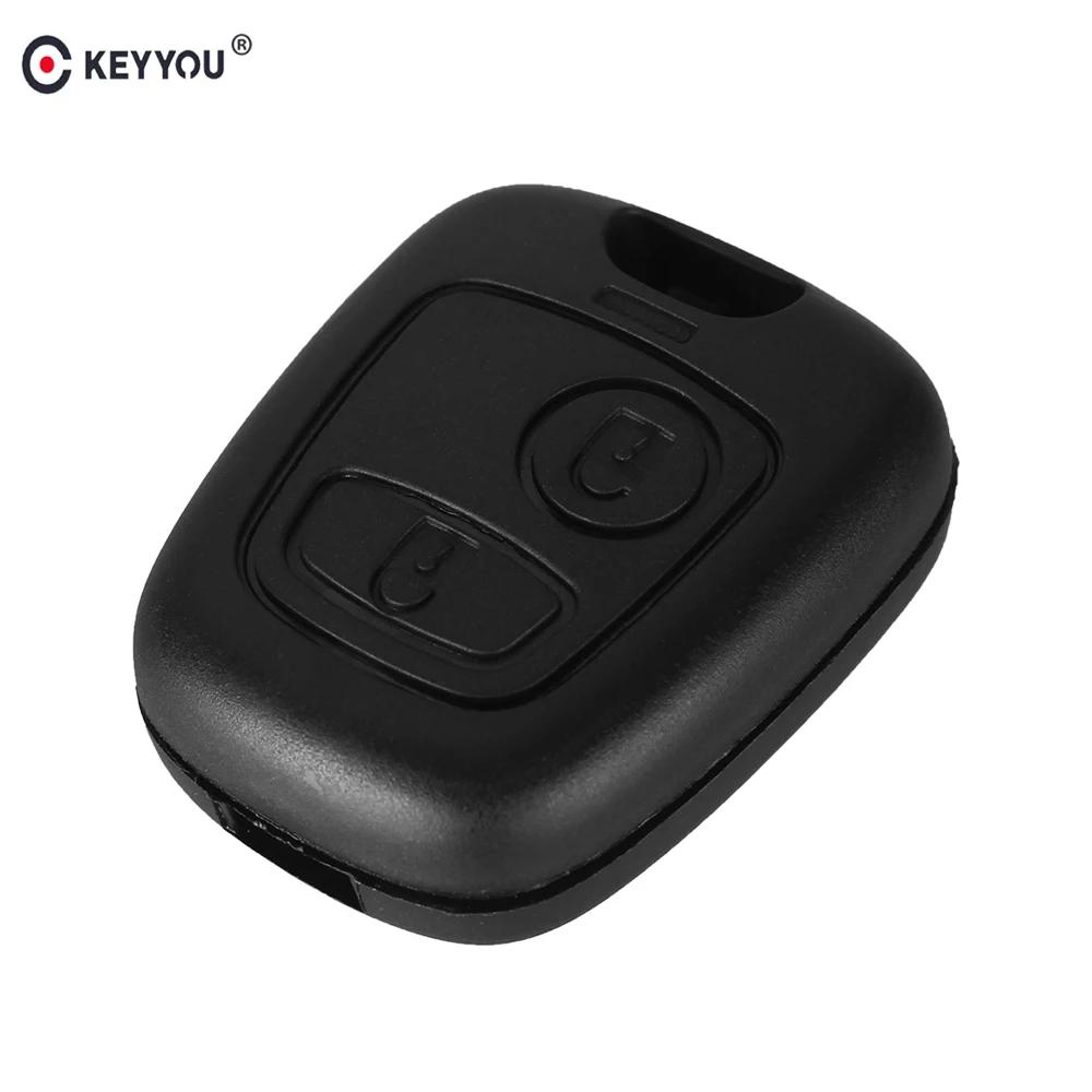 

KEYYOU 2 Buttons Remote Key Car Key Blade Fob Case Replacement Shell Cover For Peugeot 307 107 207 407 For Citroen