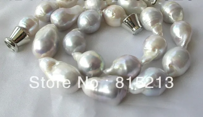 

ddh00296 stunning big 25mm baroque white keshi reborn freshwater pearl necklace