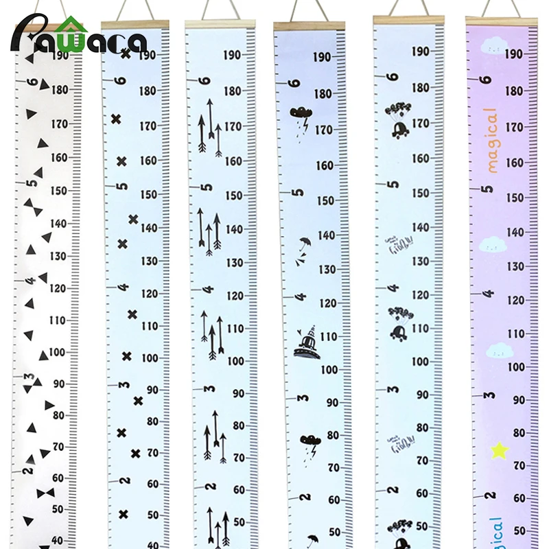 

Baby Height Growth Chart Hanging Rulers Kids Room Removable Wall Wood Frame Fabric Ruler Children's Bedroom Decor Stickers Gift