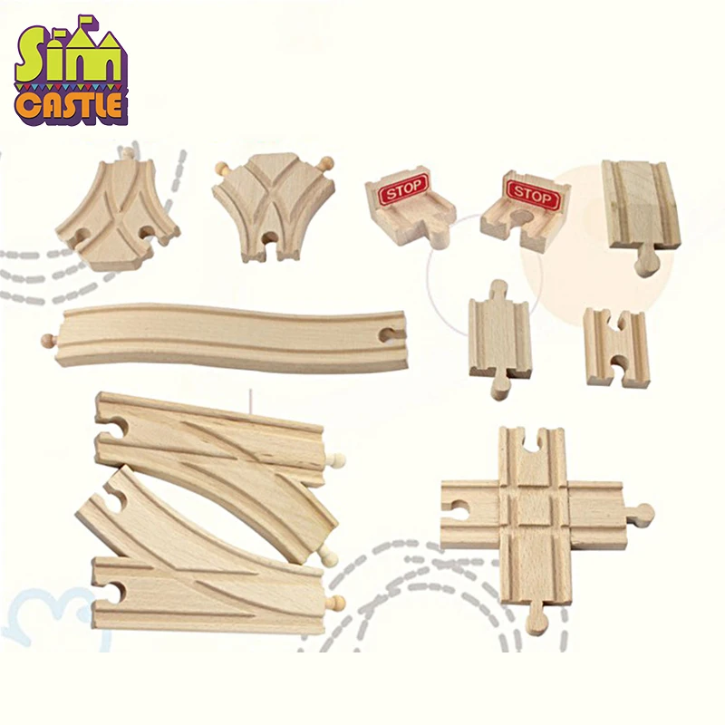Деревянный поезд трек бук мост рельсовые дорожки аксессуары подходят для Brio развивающие мальчик дети игрушка несколько железная дорога с паровозиком Томас