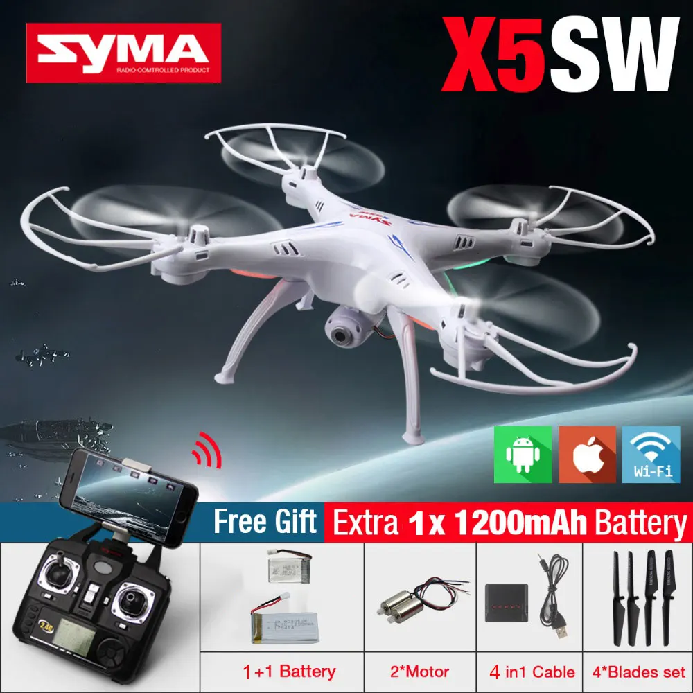 SYMA X5SW 4CH 2 4GHz 6 Axis RC Quadcopter With HD Camera Hovering Headless Mode RC