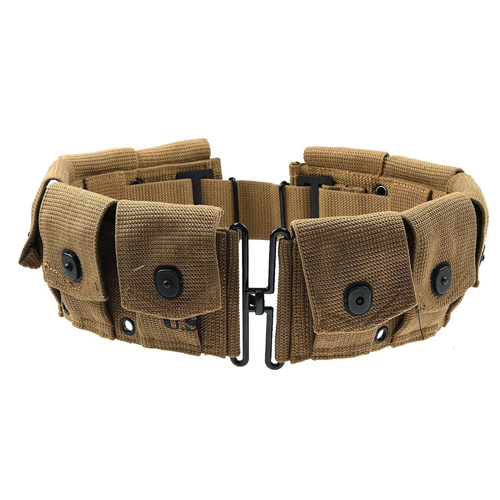 

WWII WW2 US MILITARY ARMY SOLDIER NAVY AIR FORCE USMC GARAND M-1923 CARTRIDGE BELT - World military Store