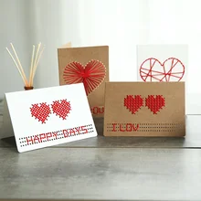 1 шт. Kawaii DIY Ручная работа Любовь оберточная бумага в винтажном стиле Складная свадебная открытка с конвертом поздравительная открытка подарок