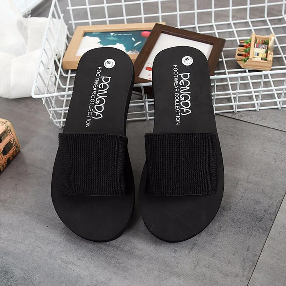 

Summer Women Shoes Platform Bath Slippers Wedge Beach Flip Flops Slippers Shoes 2018 Summer Women Shoes Platform Women Slipper
