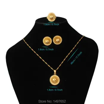 

New Vintage Ethiopian wedding jewelry sets Gold Filled Jewelry African Nigeria bridal jewelry sets for Women