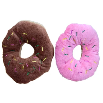 

Pet Chew Cotton Donut Play Toys Lovely Pet Dog Puppy Cat Tugging Chew Squeaker Quack Sound Toy Chew Donut Play Toys