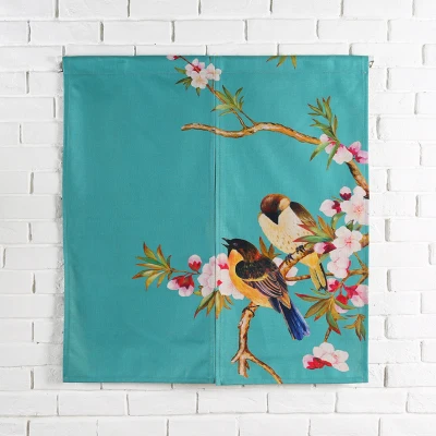 

Taiwan Japan style Chinese flower bird door curtain hanging living room kitchen home decoration bar tea coffee house