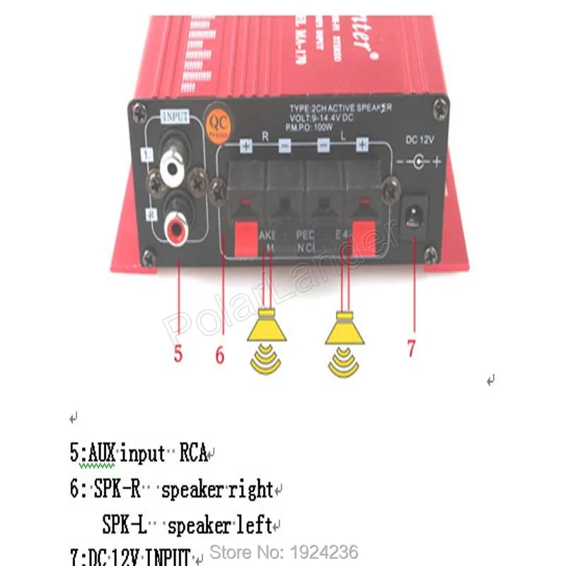Amplificador de Potência para Carro Kinter Moda Mini Função Hi-fi Estéreo 12v Motocicleta Barco Casa Nova Qualidade Superior Bom Preço Ma170 2ch 5 estéreo 12v amplificador de potência para carro