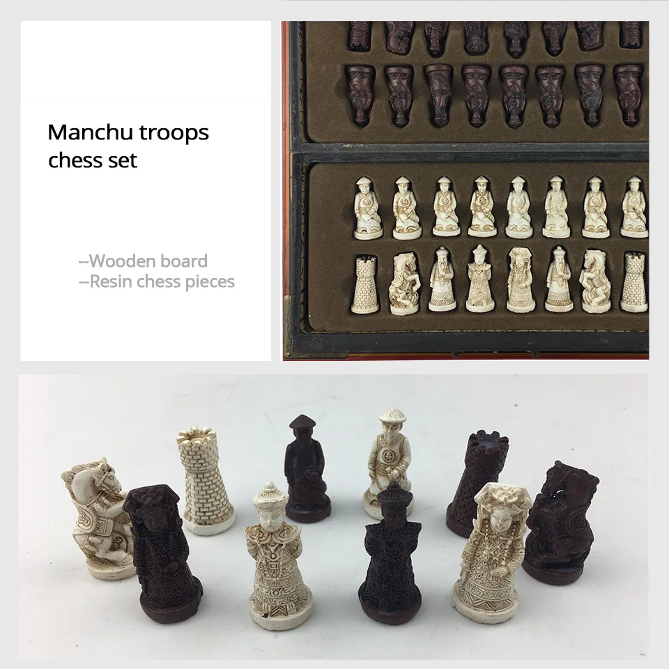 Деревянный Шахматный набор Terra Cotta Warriors или Manchu trips Международная шахматная игра
