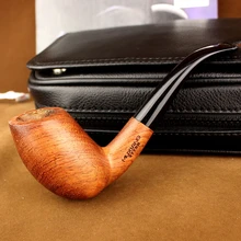 RU-классическая курительная kevazingo деревянная табачная трубка 9 мм фильтр ручной работы Мужская курительная трубка с 10 курительными фитингами в подарок ad0030