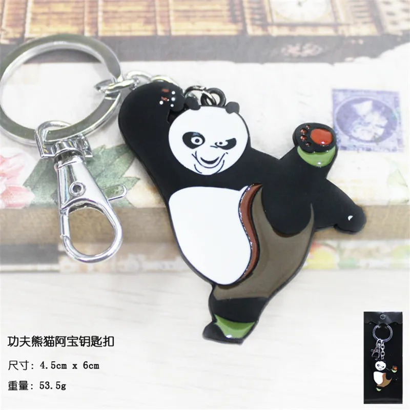1pcs Kung Fu Panda Keychain Metal Key Chain Pendant Keyring Key Ringchain gold ringring