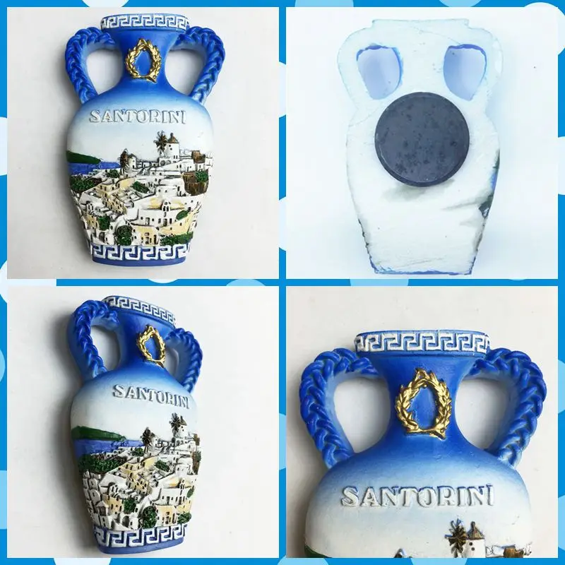 Image Free shipping Greek Santorini Flower Vase Fridge Magnets Figures Europe Tourist Souvenir home decorate toy party supply gifts