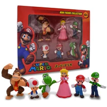 Buy Super Mario Anime Figure 6 Style Bros Mario PVC Action Model Doll Toys For Kids Gifts Free Shipping Free Shipping