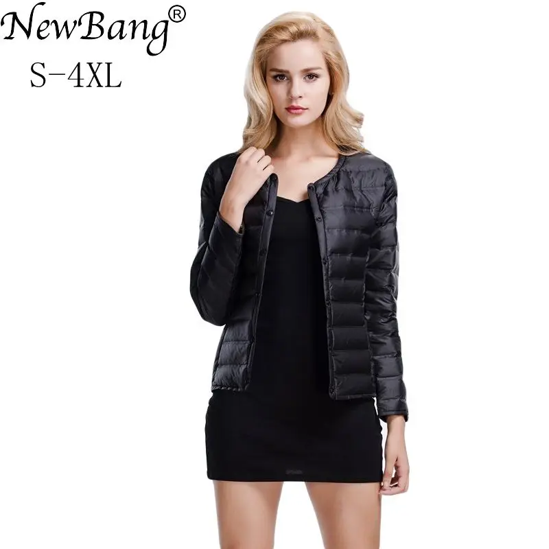  NewBang Feather Coat Ultra Light Down Jacket Women Lightweight Portable Slim Female Windbreaker Col