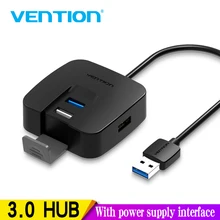 Vention 4 порта USB 3,0 концентратор с микро USB порт питания и держатель телефона USB разветвитель адаптер для карта для ноутбука ридер планшет концентратор 2,0 1 м