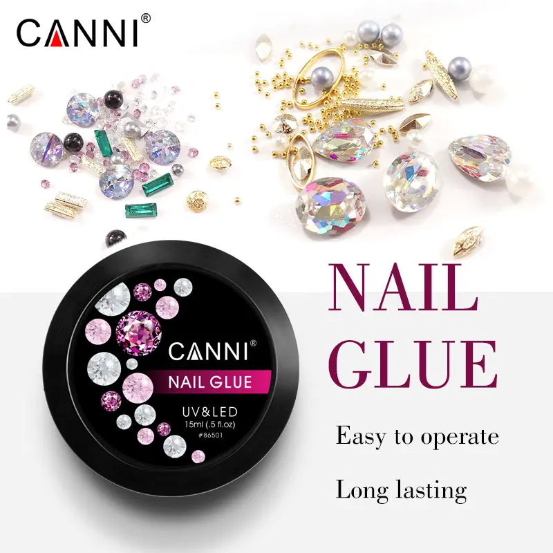 CANNI 2019 15 мл гель клей для ногтей Стразы супер липкий DIY замочить прозрачный