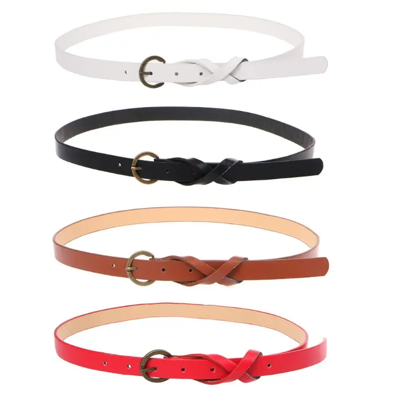 

Simple Casual Slim Belt For Lady Students Retro Waist Bands Imitation Leather