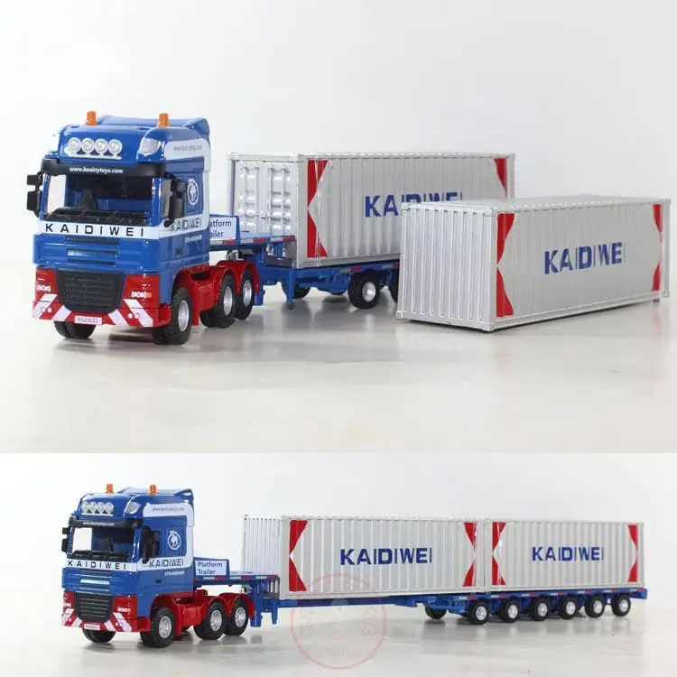 

Die-cast Metal Vehicles 1:50 Car Models Coche Scale Simulation Auto Toys for Children mkd52 Flatbed Transport Container Truck