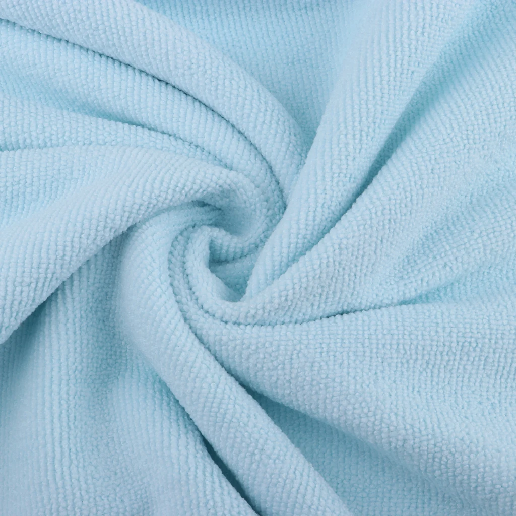 Unisex Microfiber Bathrobe Bath Towel Quick Dry Soft Changing Robe Beach Poncho Bath Towels with Hood Light Blue Black