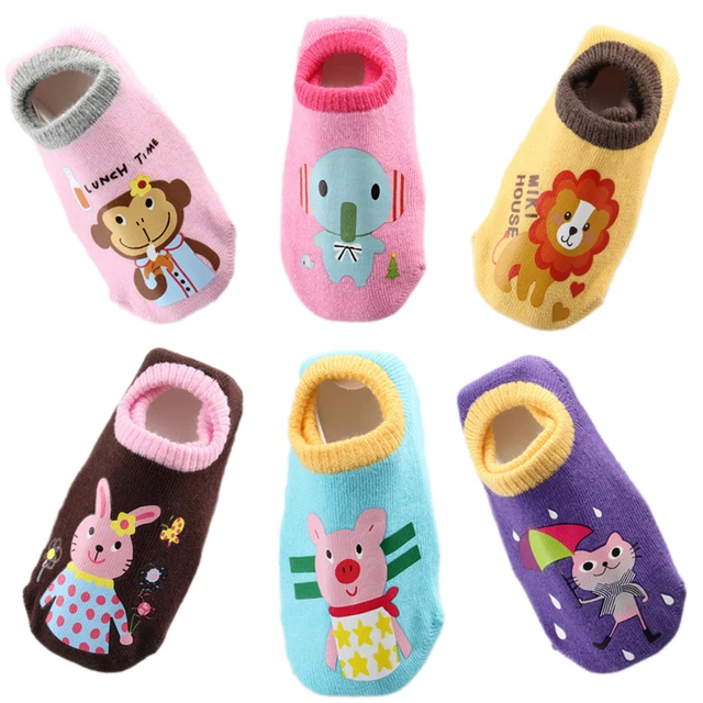 6 Pairs Baby Socks Infant Boy Girl Anti Slip Skid Short Socks