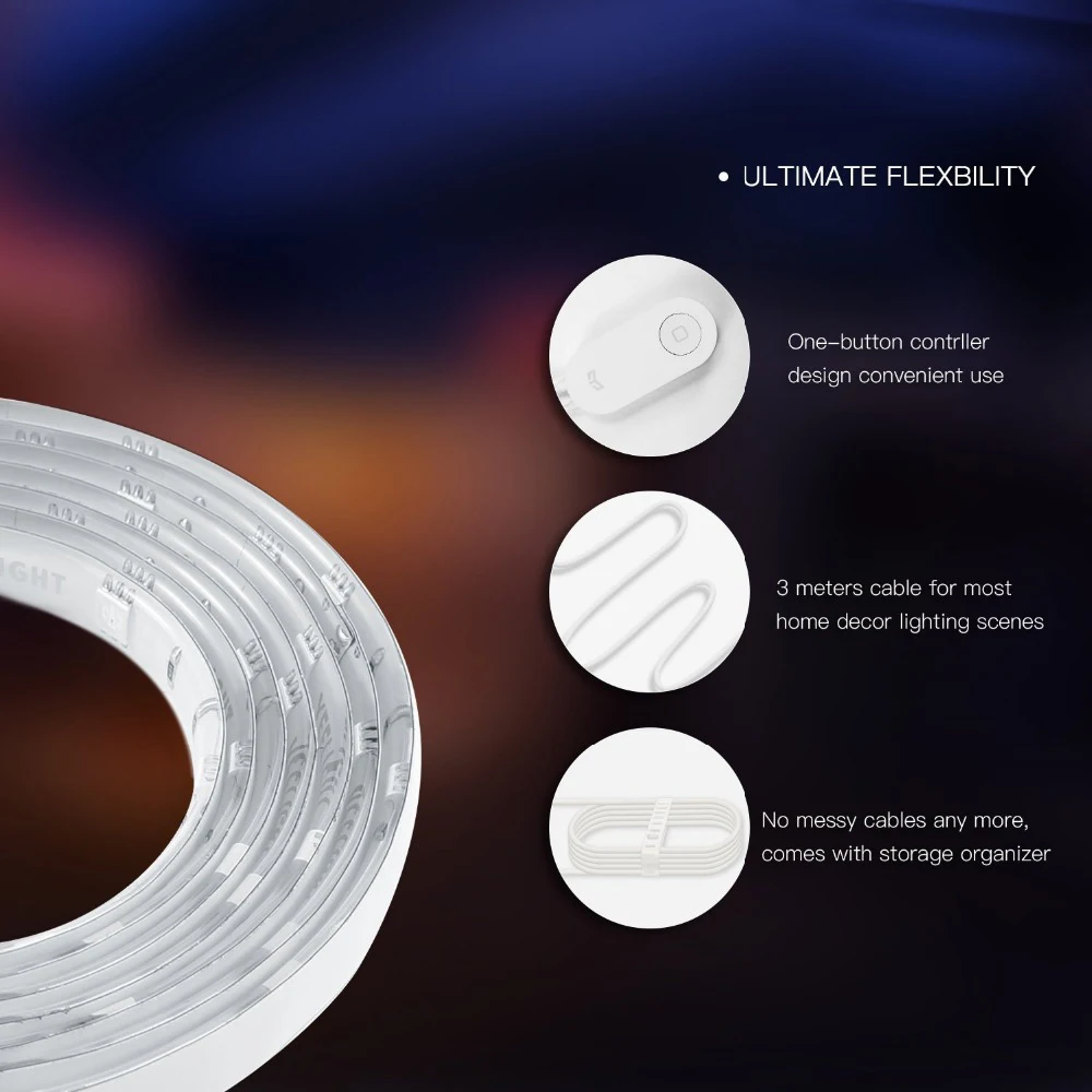  Xiaomi Yeelight RGB LED 2M Smart Light Strip Smart Home for APP WiFi Works with Alexa Google Home A - 32983304415