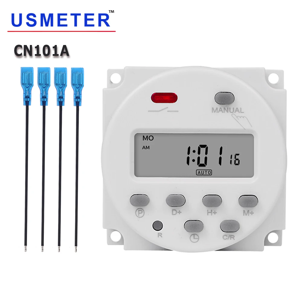 

CN101A 220V AC Programmable Lighting Timer Free Output Microcomputer Digital Electronic Timer 24 hours Time Switch Timer Din