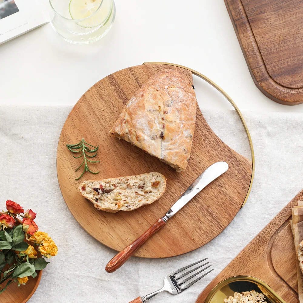 

Solid Wood, Lacquerless Fruit, Cutting Board, Wooden Vegetable Board, Kitchen Round Board Cutting Board