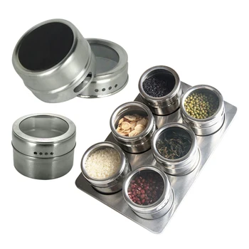 

Spice Rack Storage Rack 6 Cabinet Door Spice Clips Spice Rack Kitchen Shelf Organizer Desktop Storage Rack 6PCS/SET Silver