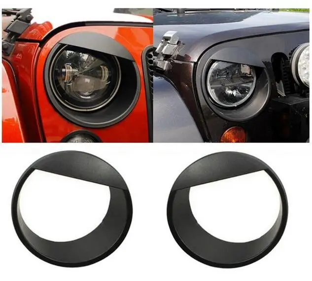 

Free Shipping!!! Angry Birds Eye Shape Headlights Cover Trims Bezel ABS Black Red Fits For Jeep Wrangler jk 07 up