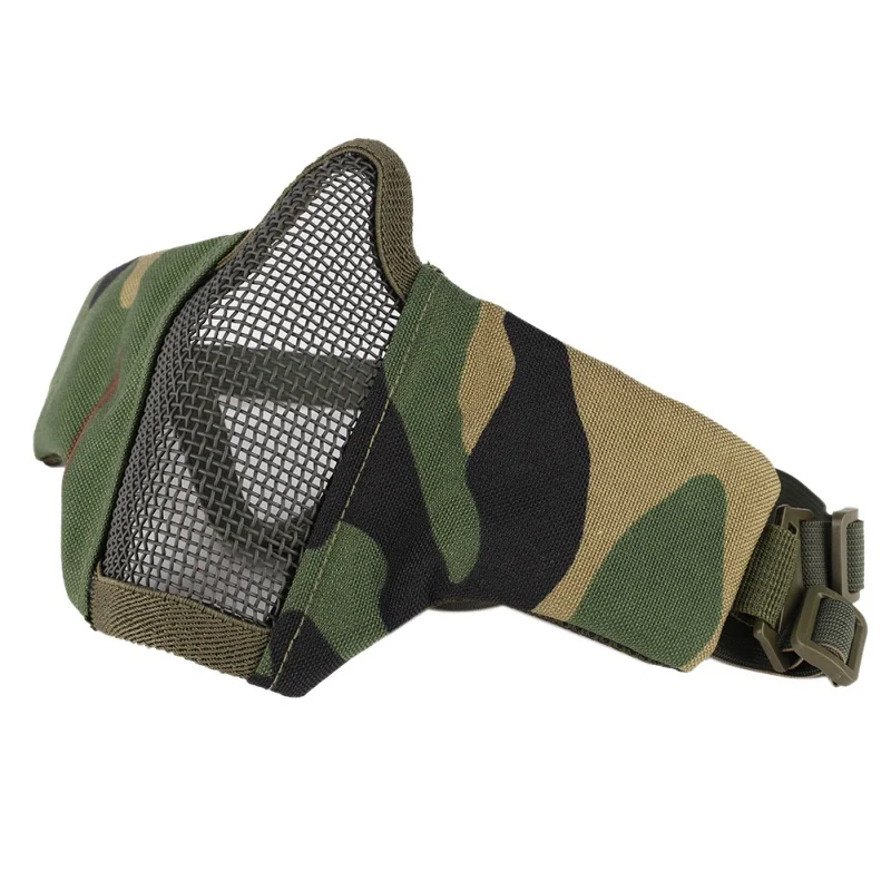 

outdoor self-defense Military enthusiasts half-line mask Helmet camouflage protective Metal Steel Net Mesh Mask