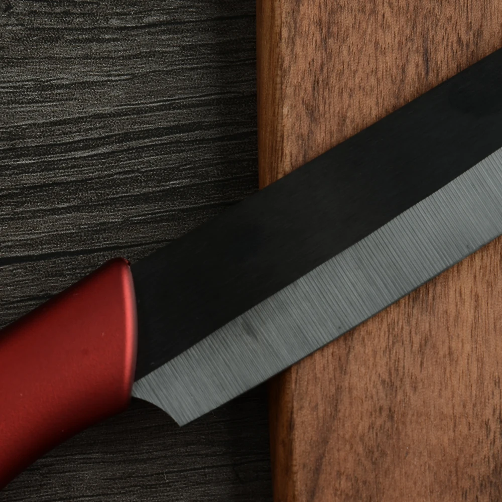 XYj набор кухонных керамических ножей " для очистки овощей 4" " Нож для нарезки черного лезвия+ красная ручка Кухонные ножи аксессуары