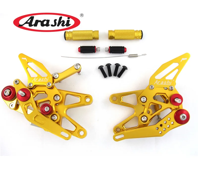Arashi для TRIUMPH DAYTONA 675 675R 2013- Rider подножки CNC Регулируемые подножки Rearset части 675-R - Цвет: Золотой