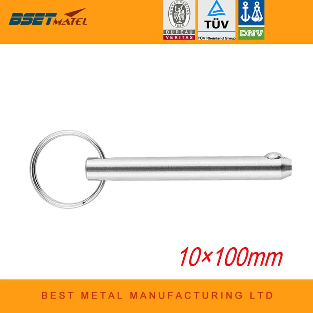 

10*100mm BSET MATEL Stainless Steel 316 Marine Grade Quick Release Ball Pin for Boat Bimini Top Deck Hinge Marine Boat