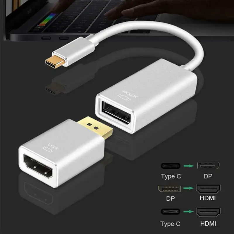 Usb 3,1 3 в 1 адаптер Тип C Мужской Dp женский Dp Мужской к Hdmi Женский конвертер Usb3.1 кабель Поддержка 4 к 60 Гц для huawei Xiaom