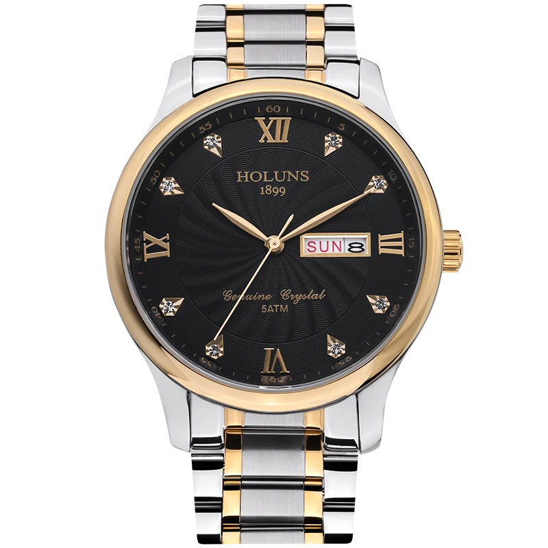 Kopen Relogio masculino HOLUNS heren horloges top merk volledige roestvrij stalen band quartz heren horloges casual eenvoudige mannelijke horloges