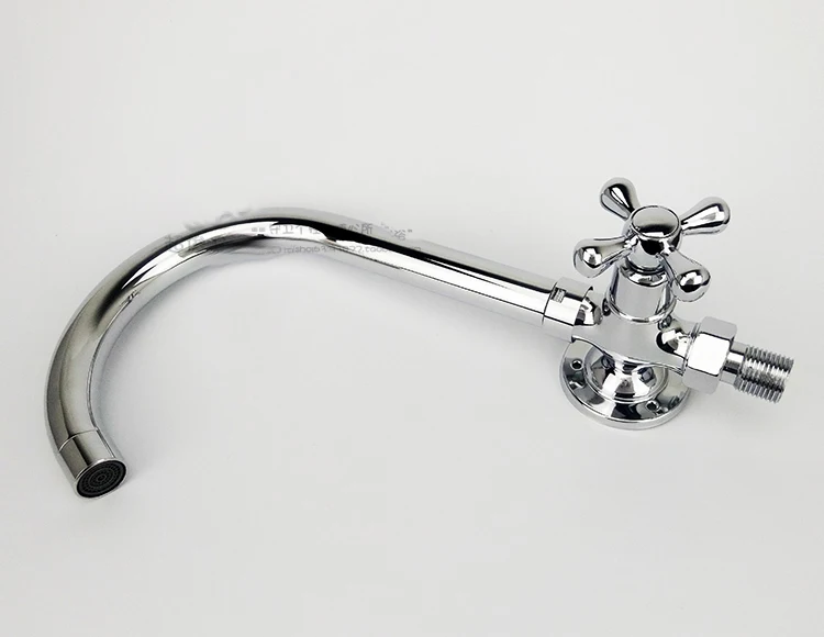 Copper body mounted single cold faucet wall type 4 minutes mounted