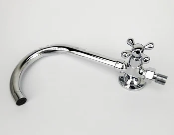 

Copper body mounted single cold faucet wall type 4 minutes mounted faucet kitchen balcony laundry pool wall-mounted valveLU41116