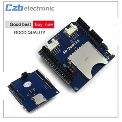 2 в 1 стекируемые SD Card щит V3.0 TF карты расширения 3.3V5V Интерфейс PWR UART IIC SPI 4Pin для arduino