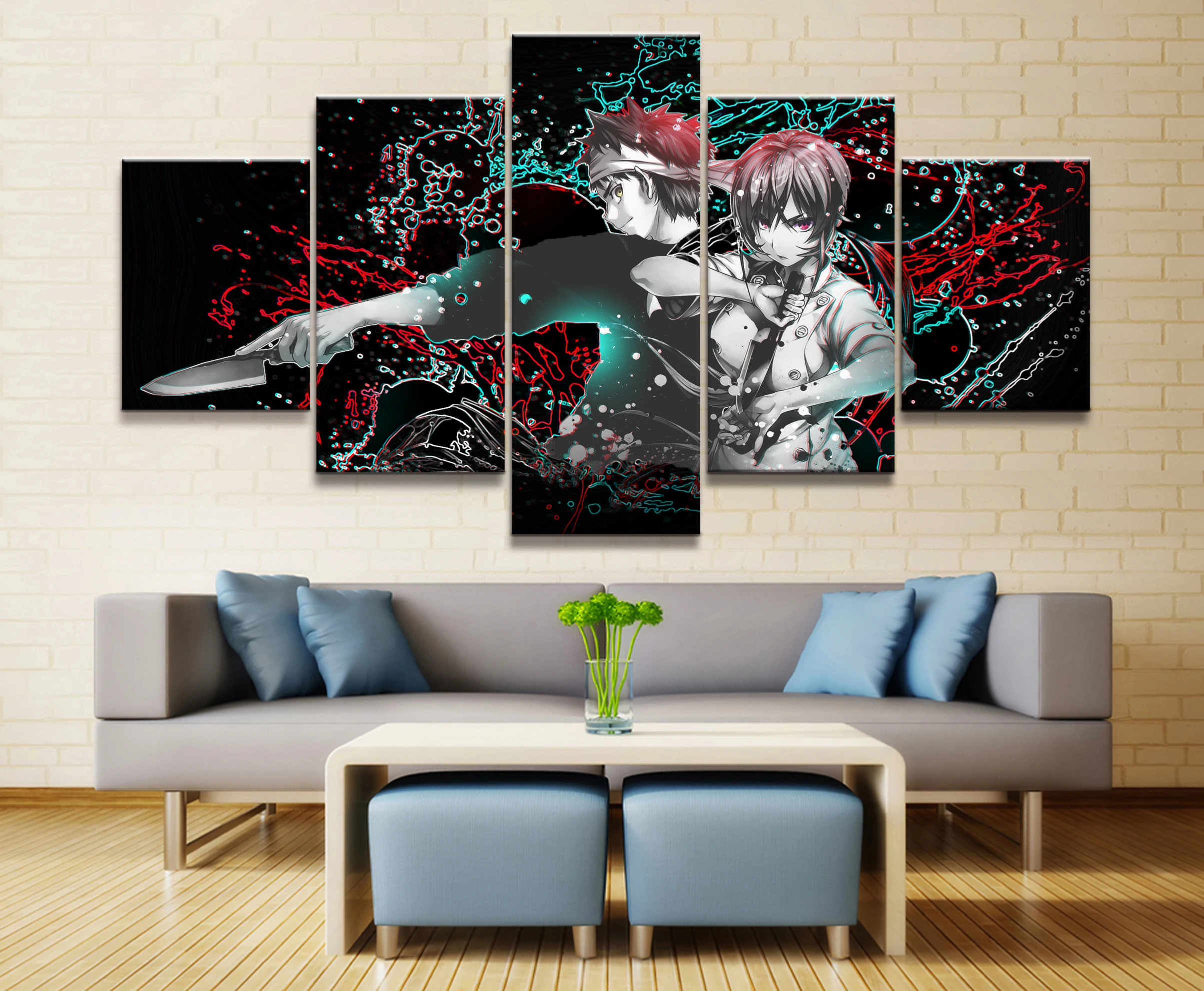 

5 Panel Shokugeki No Soma Anime Characters Canvas Painting Printed For Living Room Wall Art Decor Picture Artworks Poster