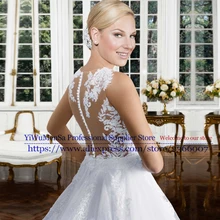 Vestido De Noiva 2017 China Bridal Gowns Vintage Lace appliques Sleeveless Hijab Wedding Dress see through Wedding Gown Pictures