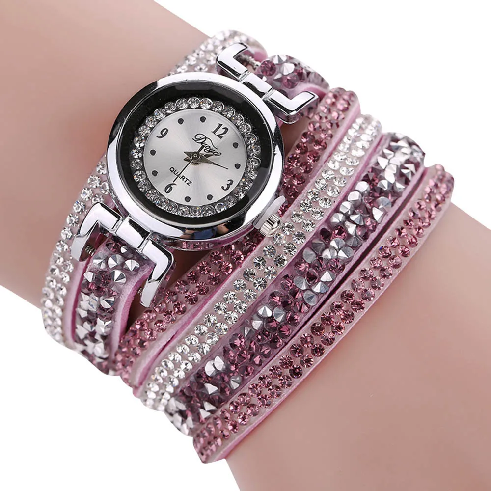 

Women Watches relogio feminino Luxury Brand Leather Crystal Clock Ladies Gift Quartz Femmes Montre-Bracelet Wristwatch2018