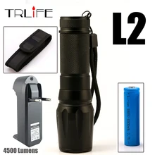 4500Lm XM-L2 5Mode Camping Light LED Flashlight Torch Zoomable Lantern Bike Light Outdoor Light Hunting Light